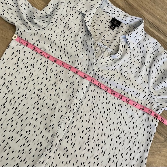 Worthington blue patterned button down shirt size petite medium - Picture 3 of 6